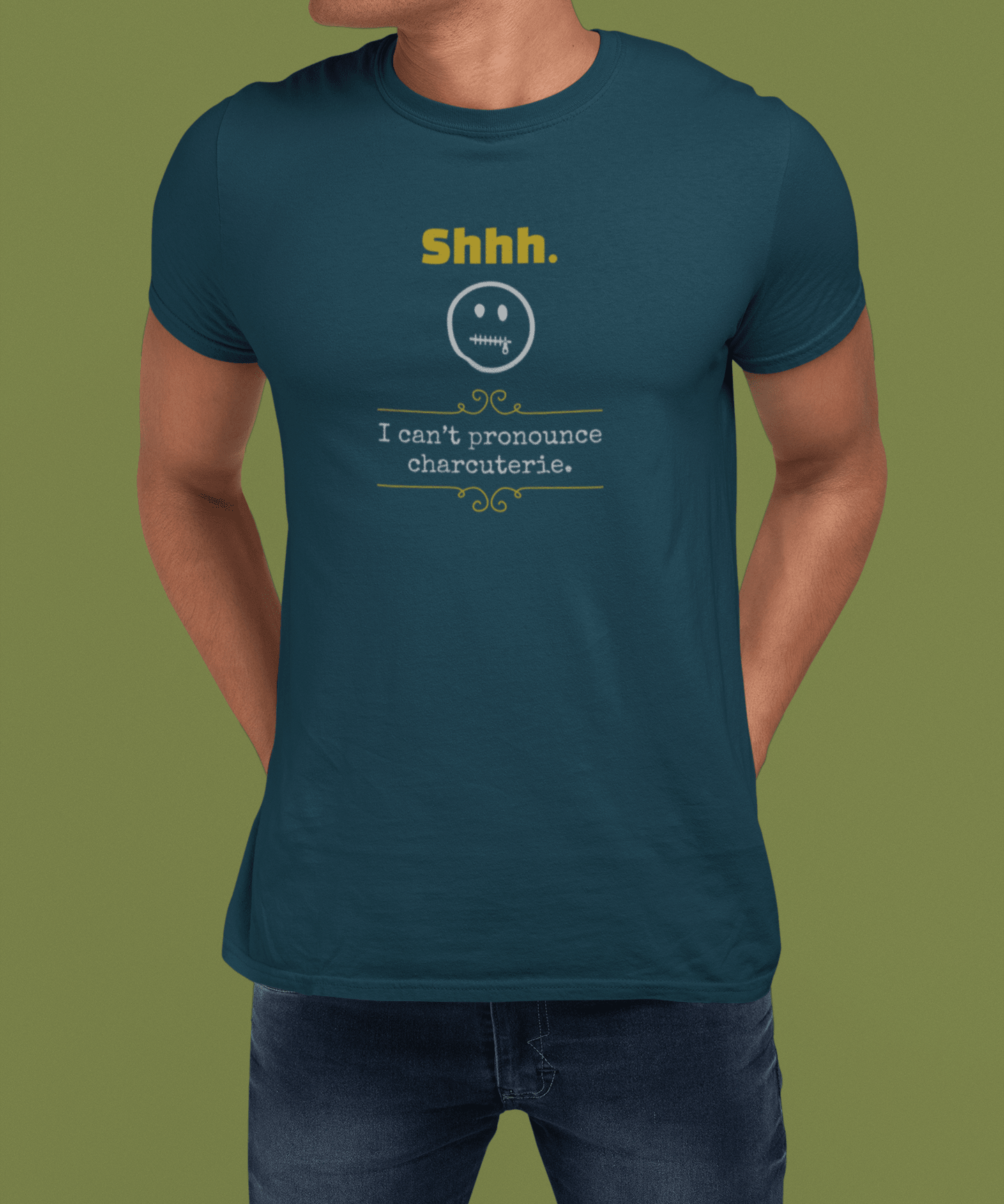 Shhh I Can't Pronounce Charcuterie Funny Graphic T-Shirt | Guilty Kick Confessions Collection - Guilty Kick Apparel