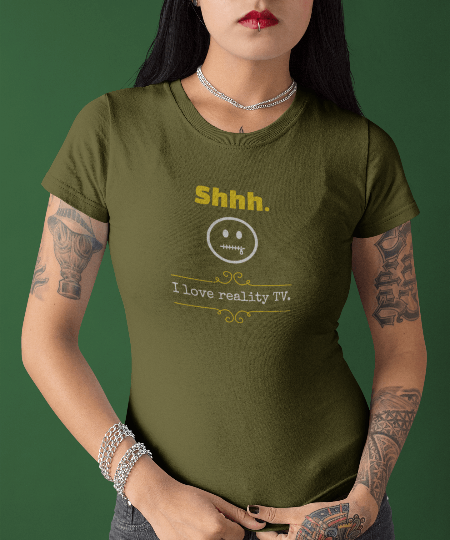 Shhh I love reality TV guilty pleasure confession tee - Guilty Kick Apparel