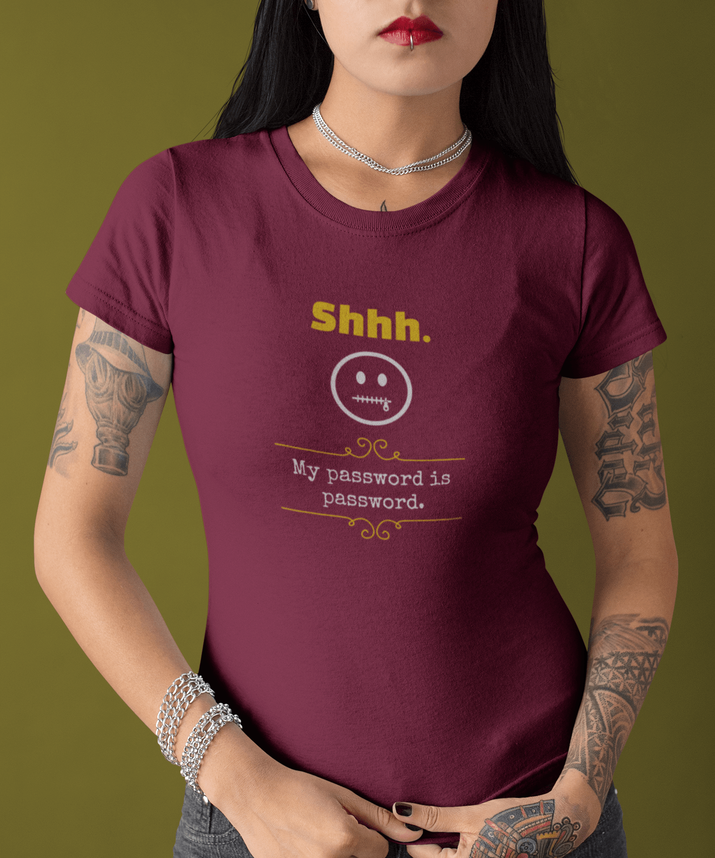 Shhh My Password Is Password Funny Graphic T-Shirt Guilty Kick Confessions Collection - Guilty Kick Apparel