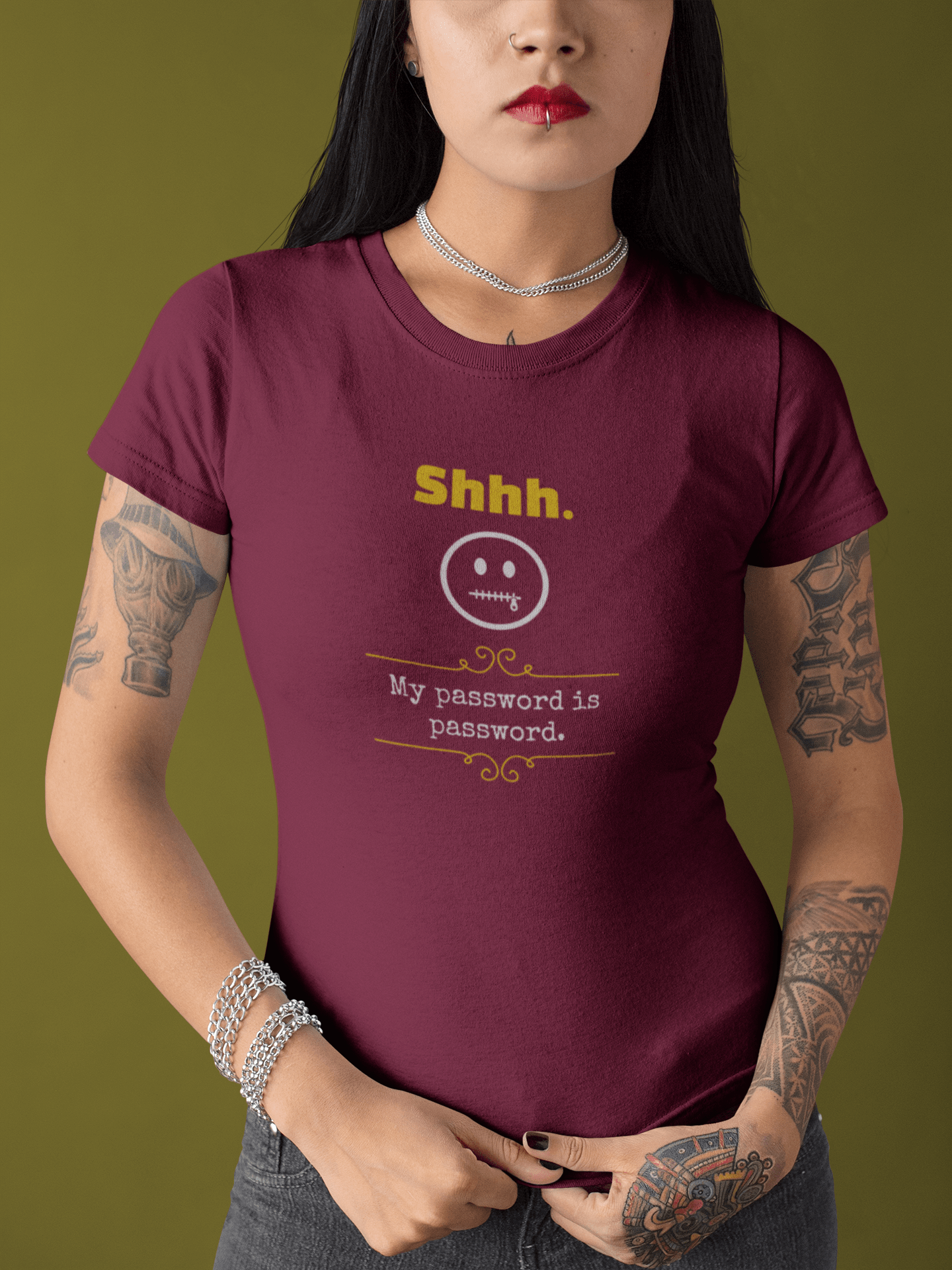 Shhh My Password Is Password Funny Graphic T-Shirt Guilty Kick Confessions Collection - Guilty Kick Apparel