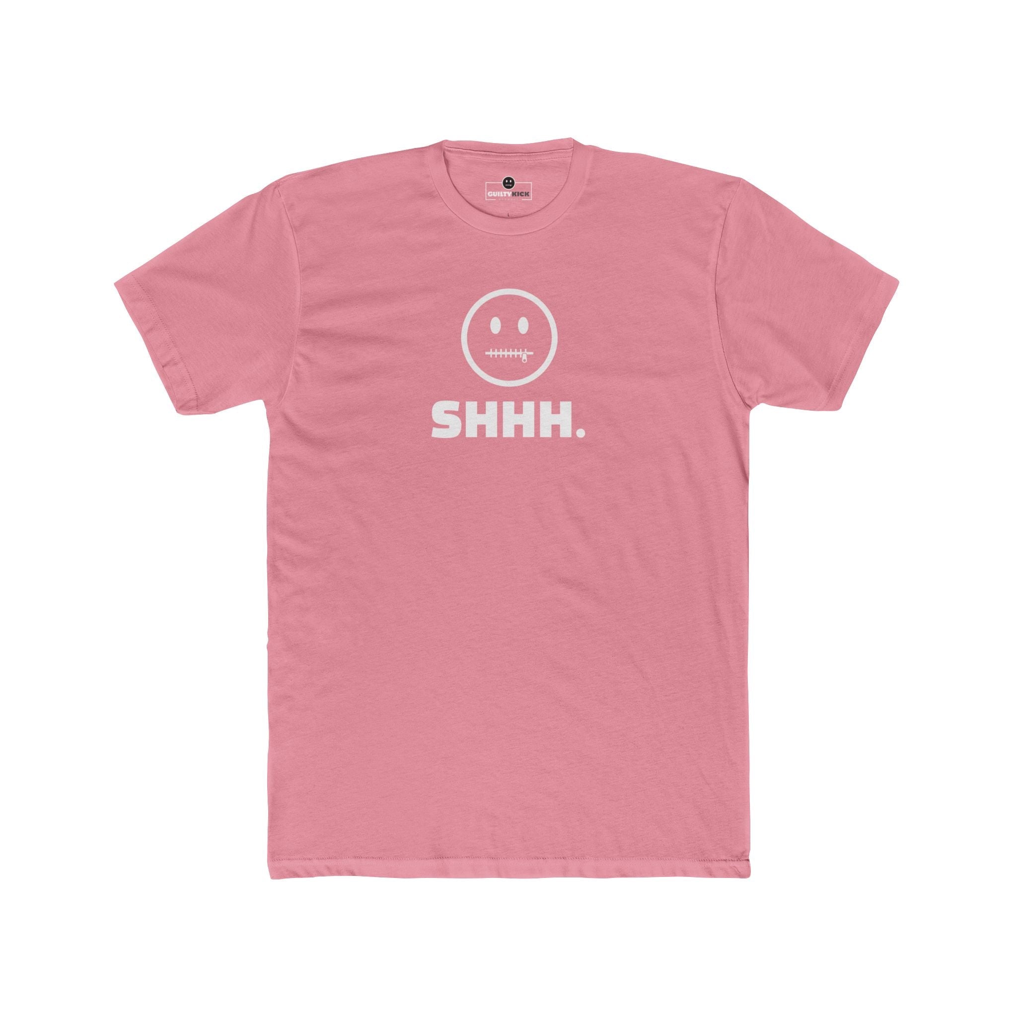 Shhh. Zipper Mouth Smiley Face T-Shirt Funny Anti - Social Graphic Tee Guilty Kick Branded - Guilty Kick Apparel