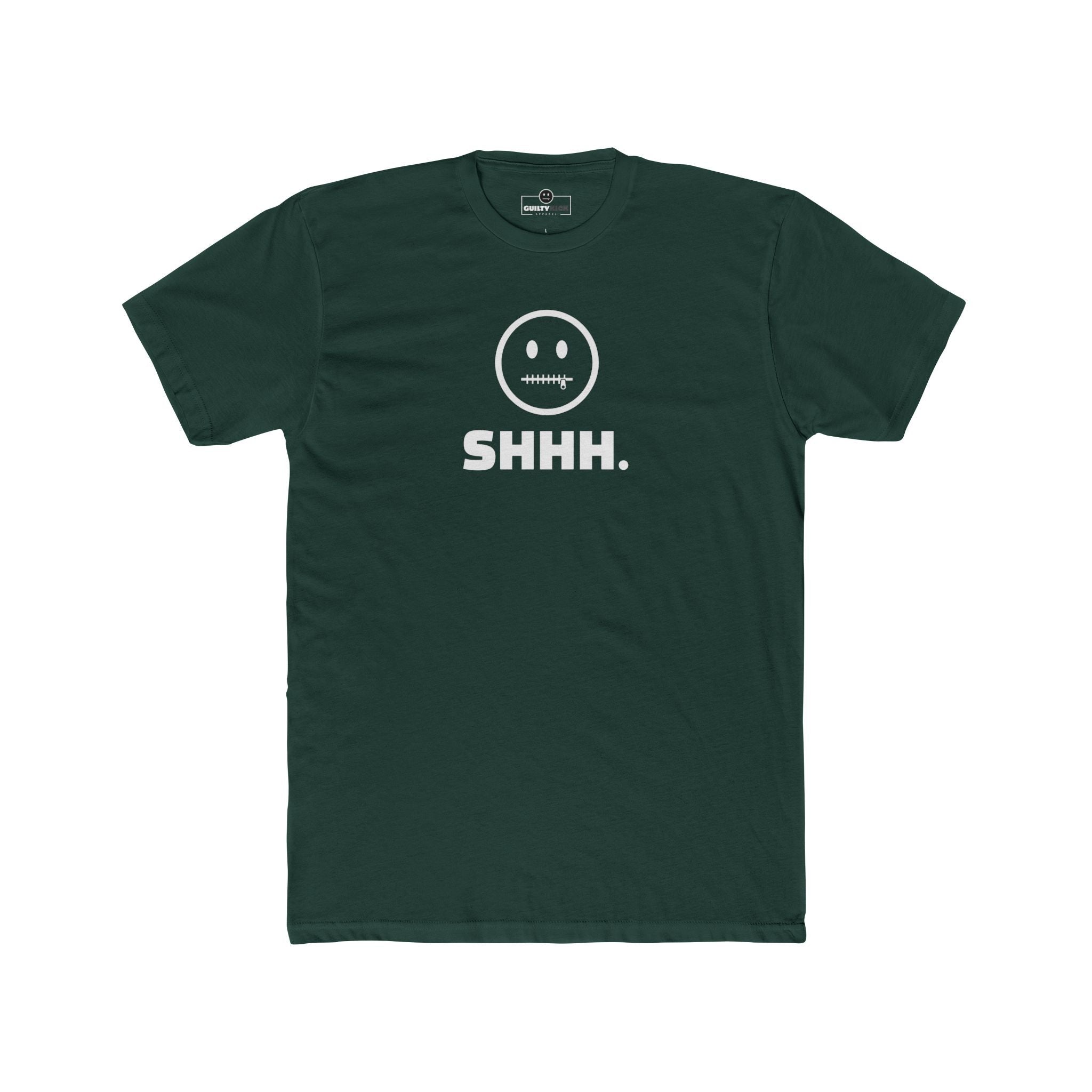 Shhh. Zipper Mouth Smiley Face T-Shirt Funny Anti - Social Graphic Tee Guilty Kick Branded - Guilty Kick Apparel