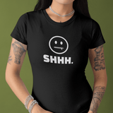 Shhh. Zipper Mouth Smiley Face T-Shirt Funny Anti - Social Graphic Tee Guilty Kick Branded - Guilty Kick Apparel