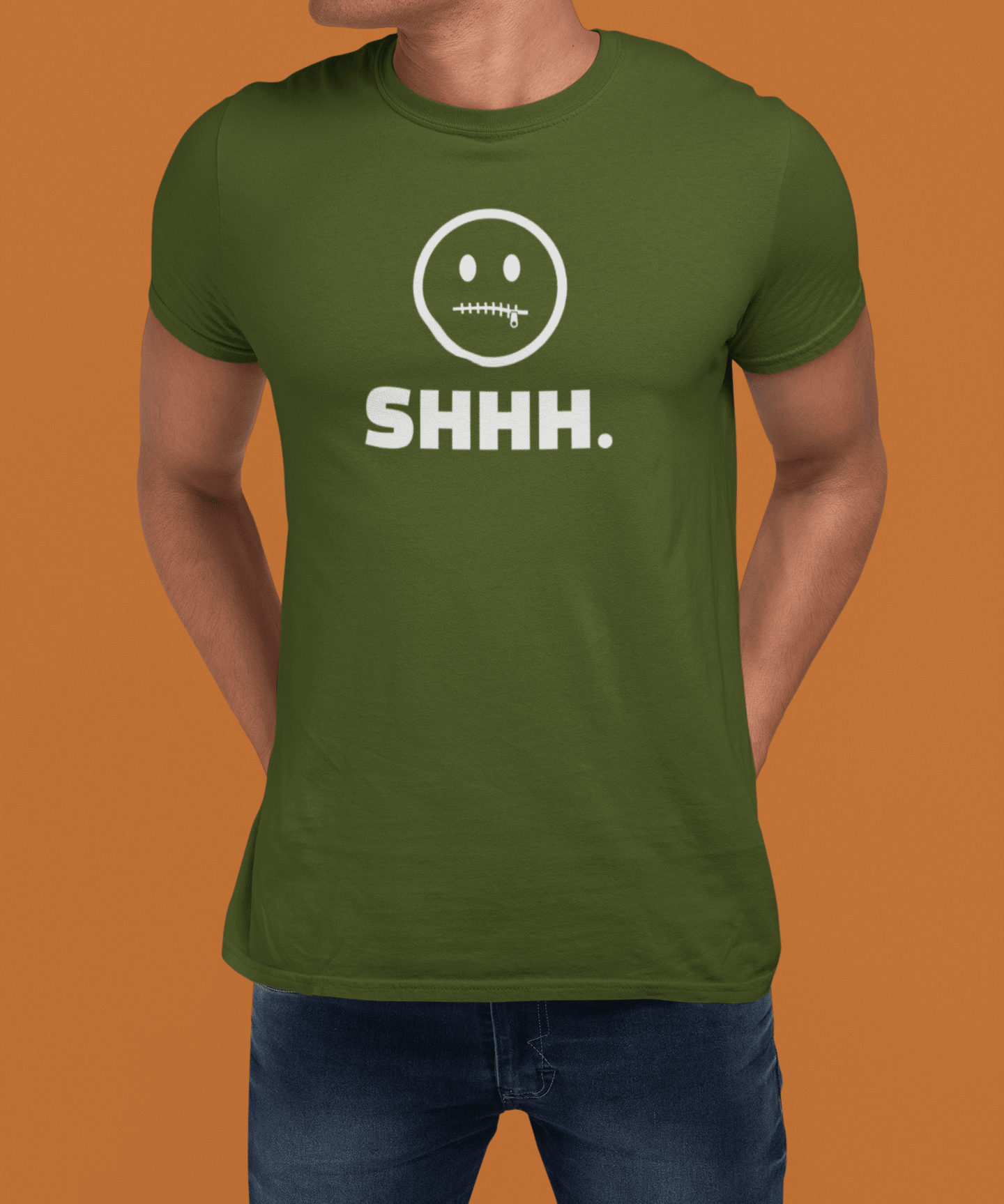 Shhh. Zipper Mouth Smiley Face T-Shirt Funny Anti - Social Graphic Tee Guilty Kick Branded - Guilty Kick Apparel