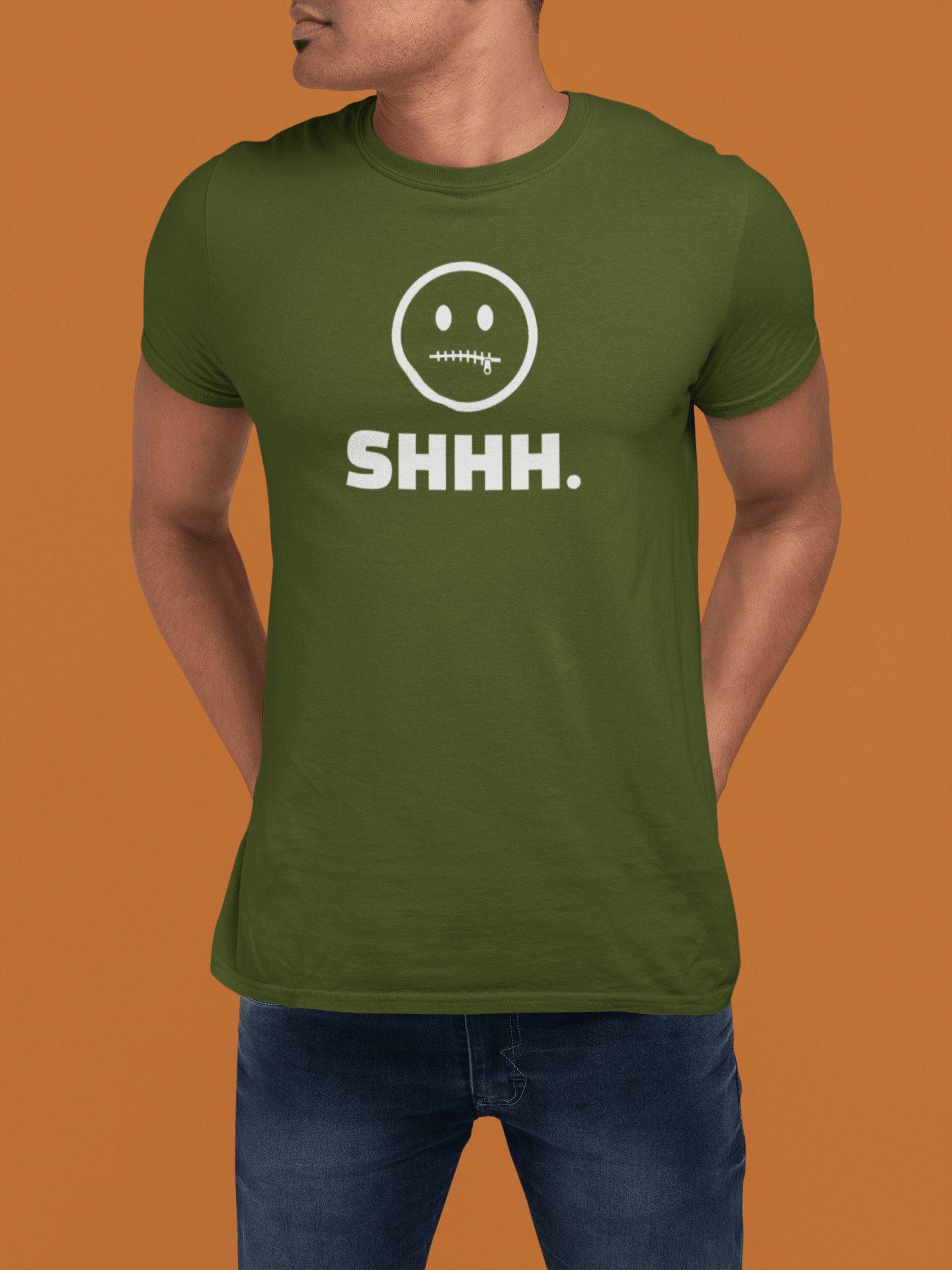 Shhh. Zipper Mouth Smiley Face T-Shirt Funny Anti - Social Graphic Tee Guilty Kick Branded - Guilty Kick Apparel