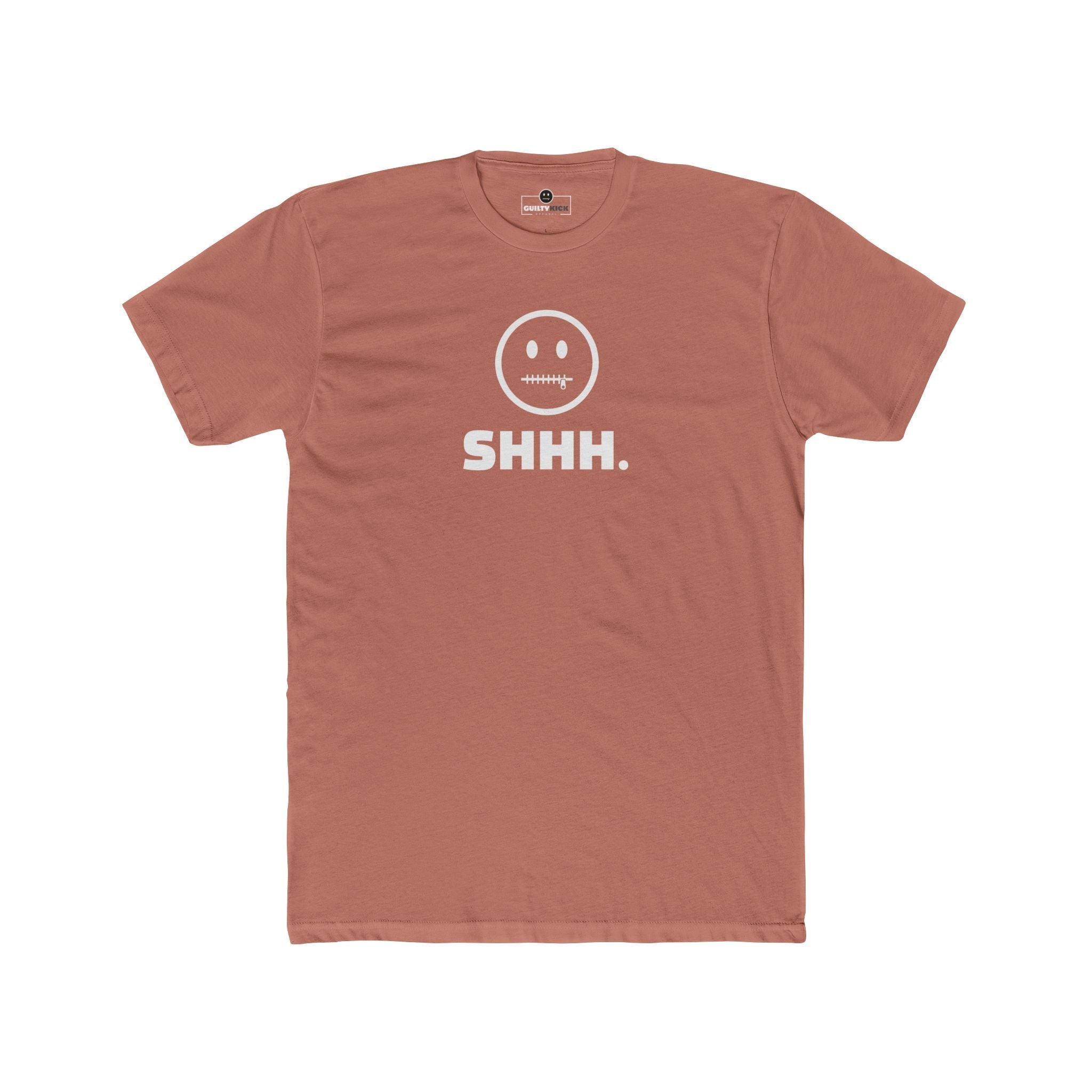 Shhh. Zipper Mouth Smiley Face T-Shirt Funny Anti - Social Graphic Tee Guilty Kick Branded - Guilty Kick Apparel