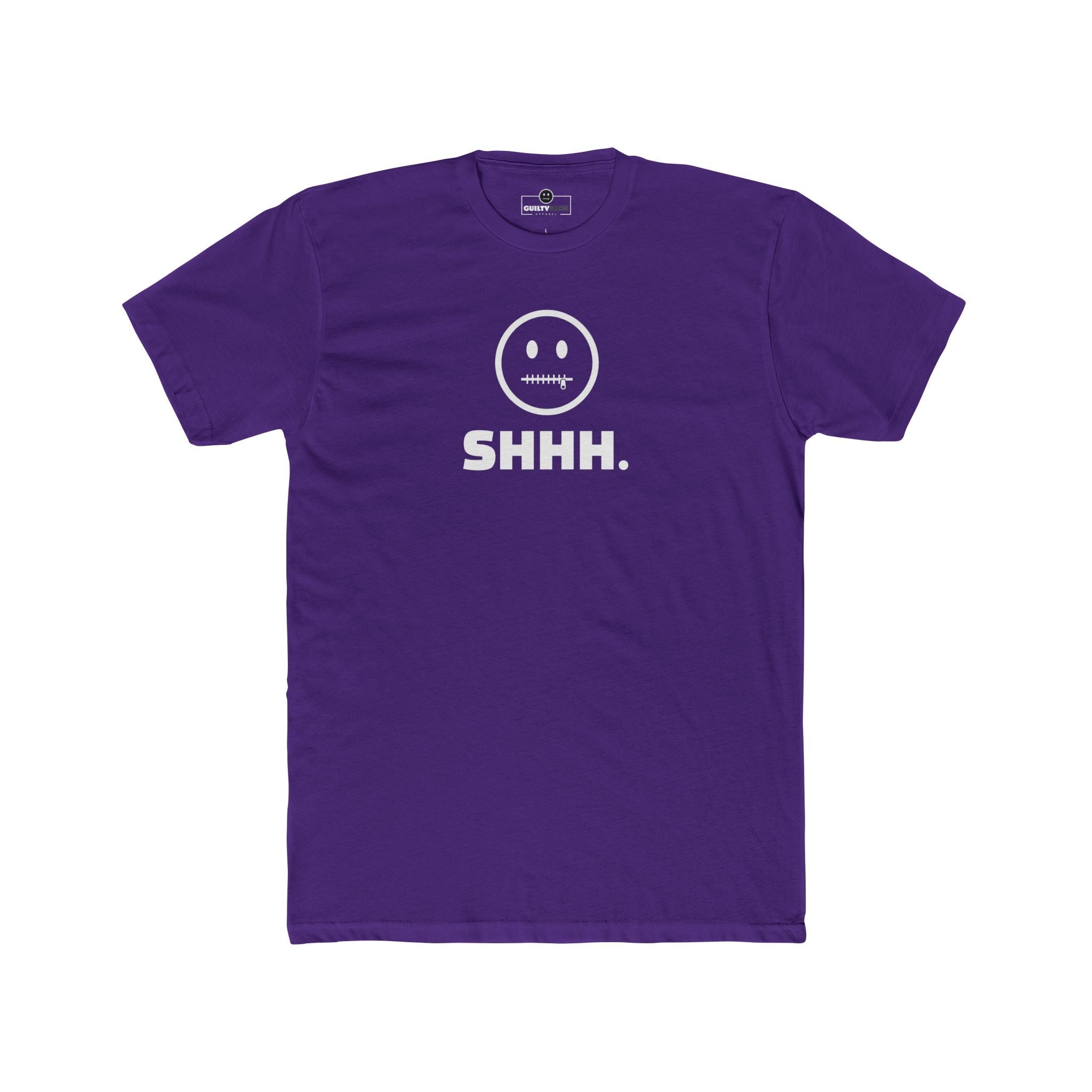 Shhh. Zipper Mouth Smiley Face T-Shirt Funny Anti - Social Graphic Tee Guilty Kick Branded - Guilty Kick Apparel