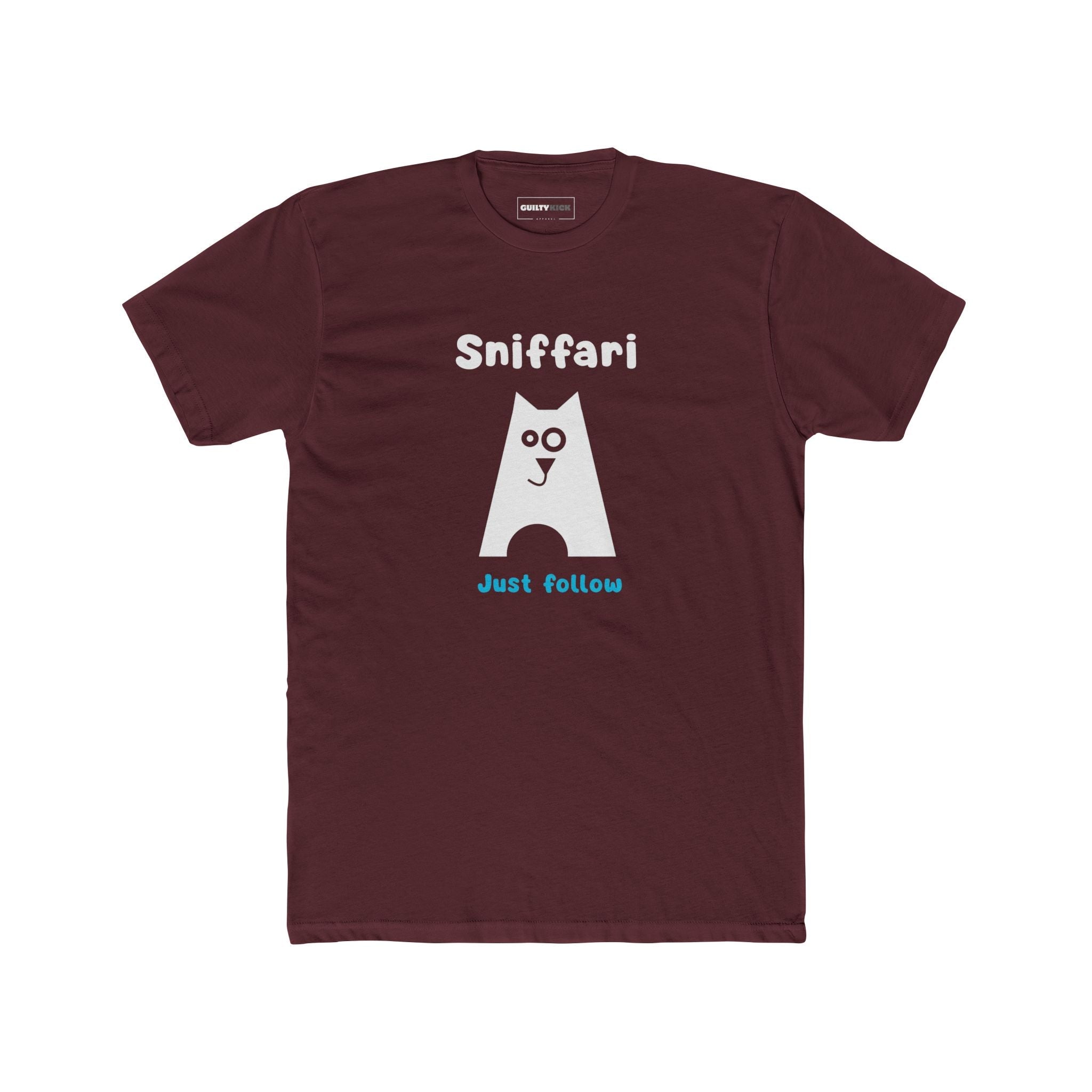 Sniffari Minimalist Dog T-Shirt, Mid - Century Modern Just Follow Geometric Graphic Tee - Guilty Kick Apparel