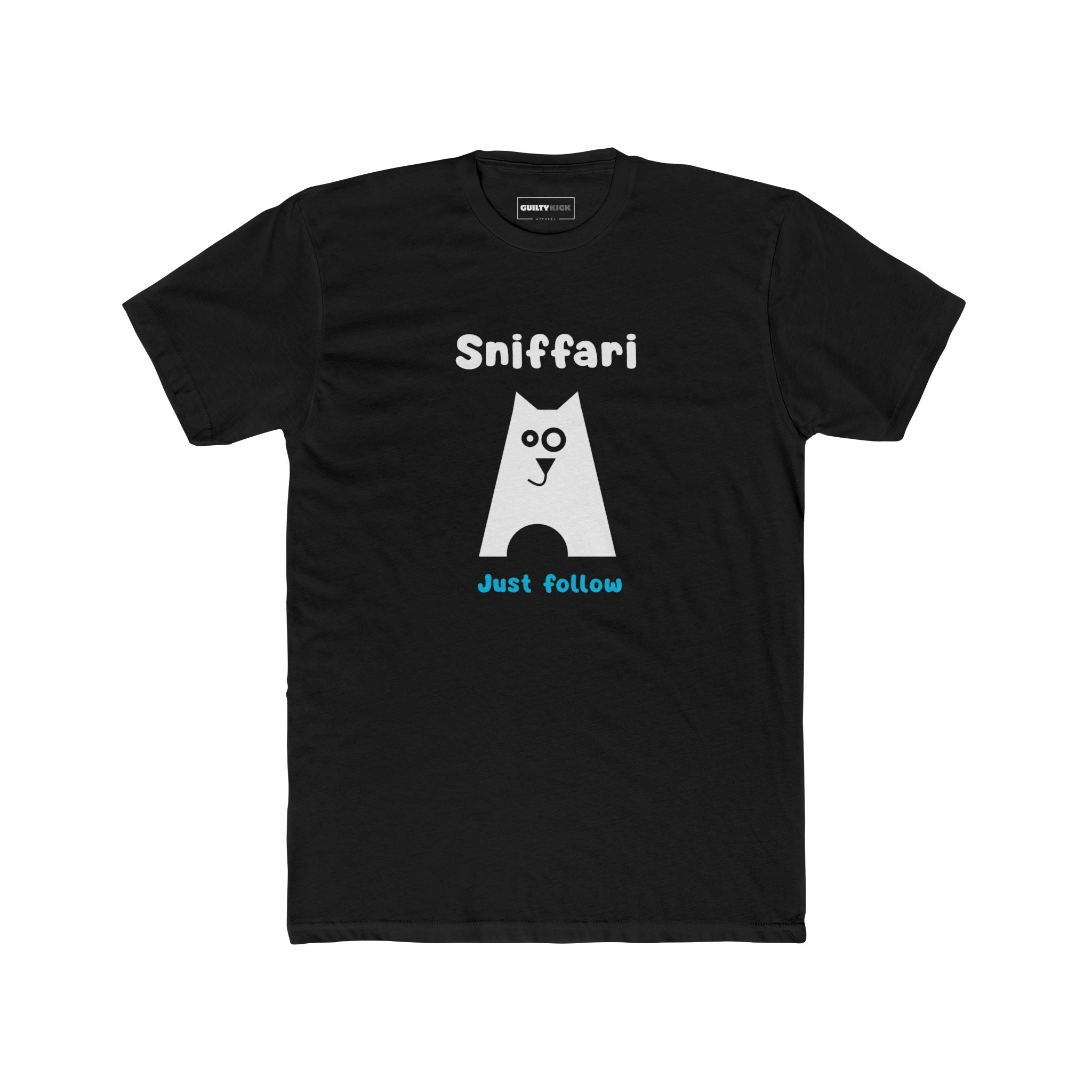 Sniffari Minimalist Dog T-Shirt, Mid - Century Modern Just Follow Geometric Graphic Tee - Guilty Kick Apparel