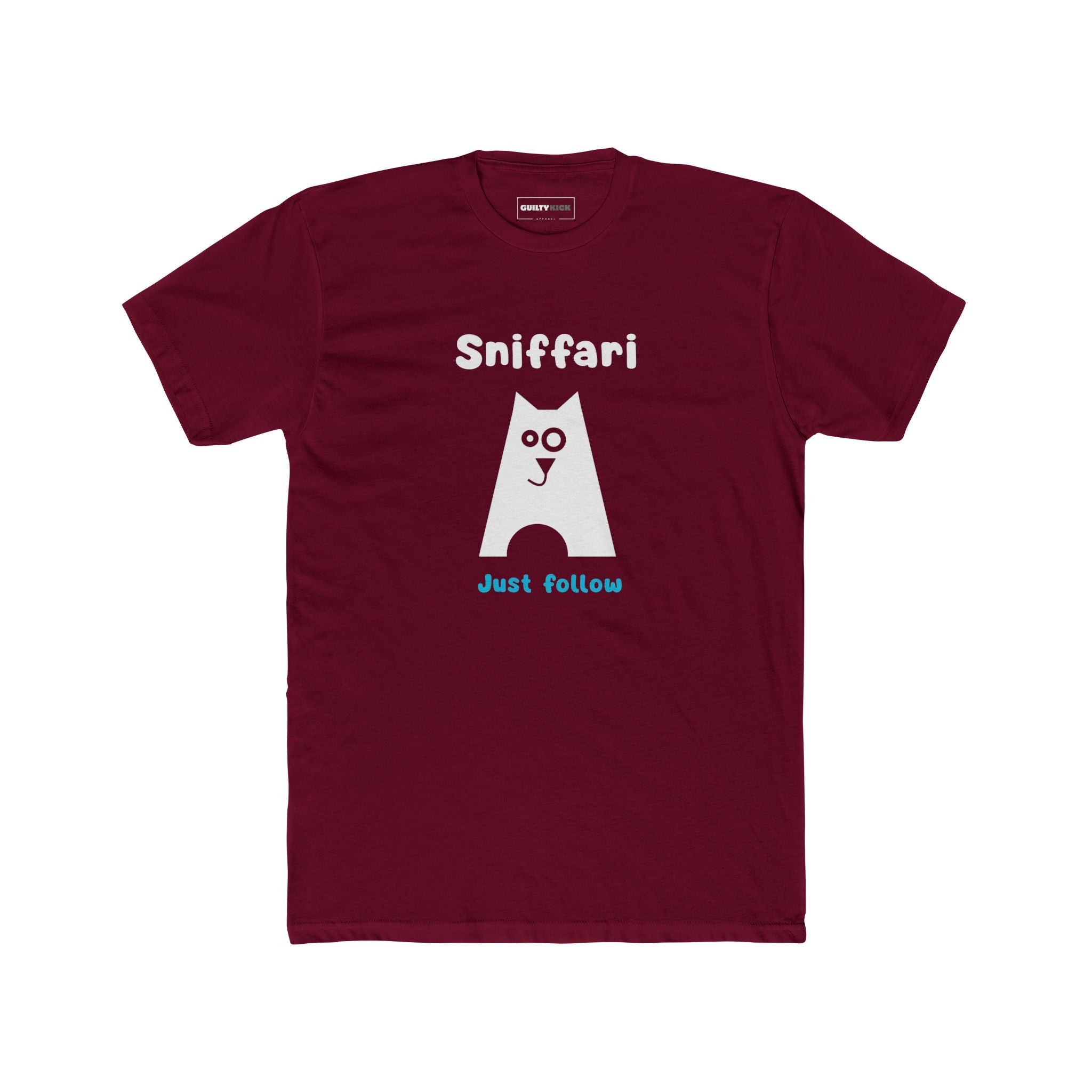 Sniffari Minimalist Dog T-Shirt, Mid - Century Modern Just Follow Geometric Graphic Tee - Guilty Kick Apparel