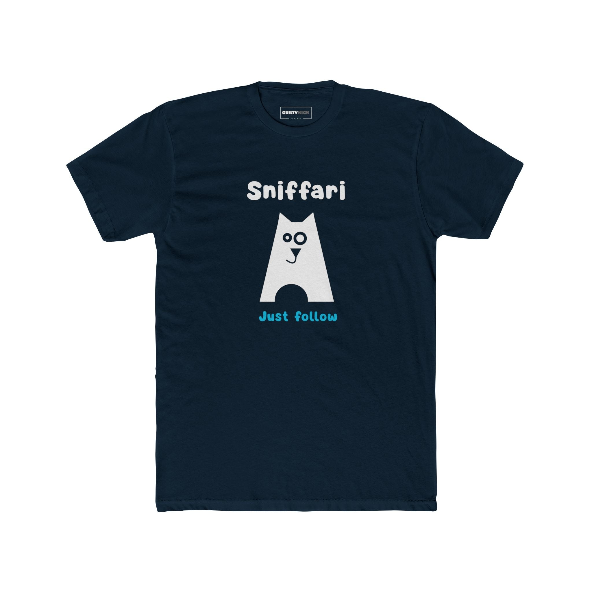 Sniffari Minimalist Dog T-Shirt, Mid - Century Modern Just Follow Geometric Graphic Tee - Guilty Kick Apparel