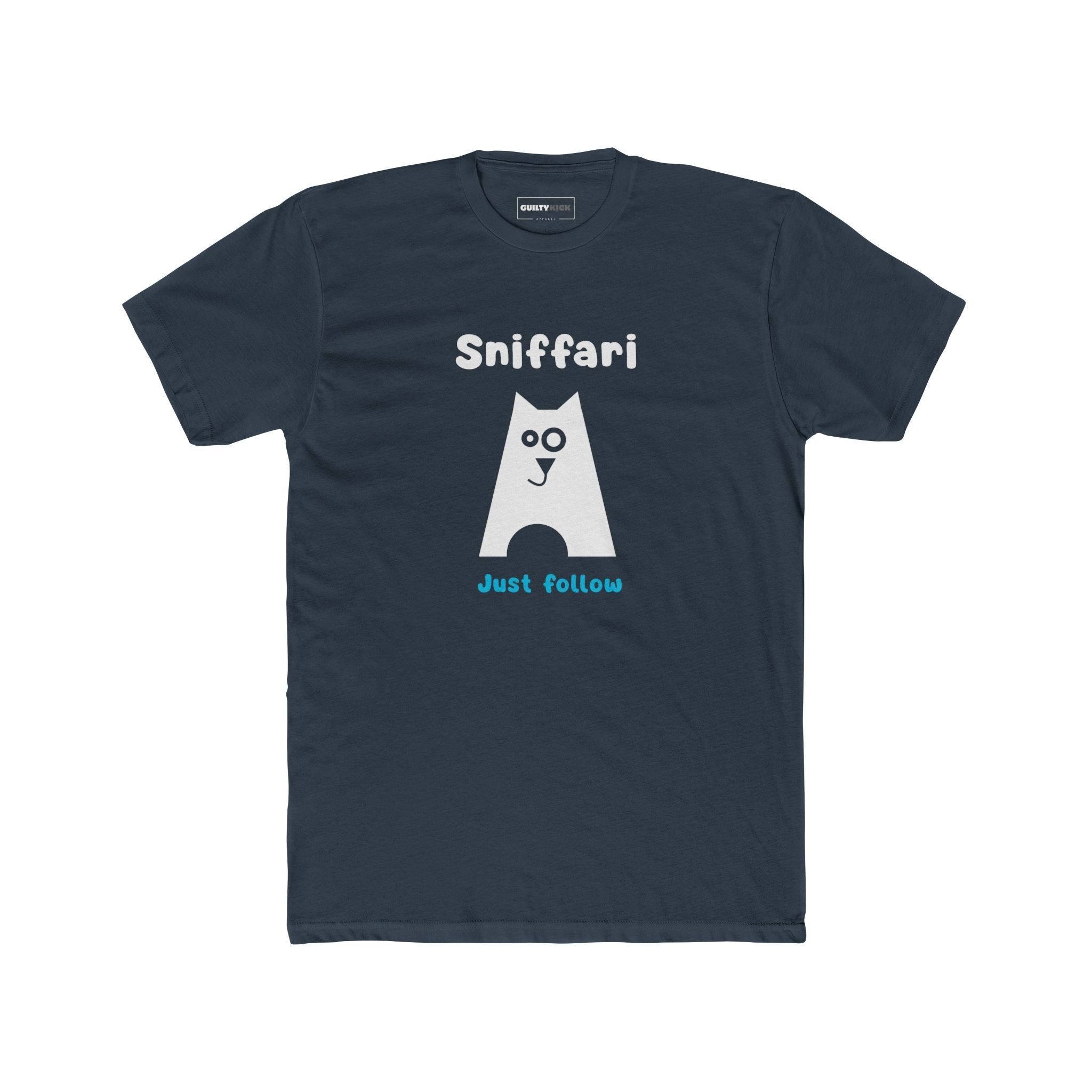 Sniffari Minimalist Dog T-Shirt, Mid - Century Modern Just Follow Geometric Graphic Tee - Guilty Kick Apparel