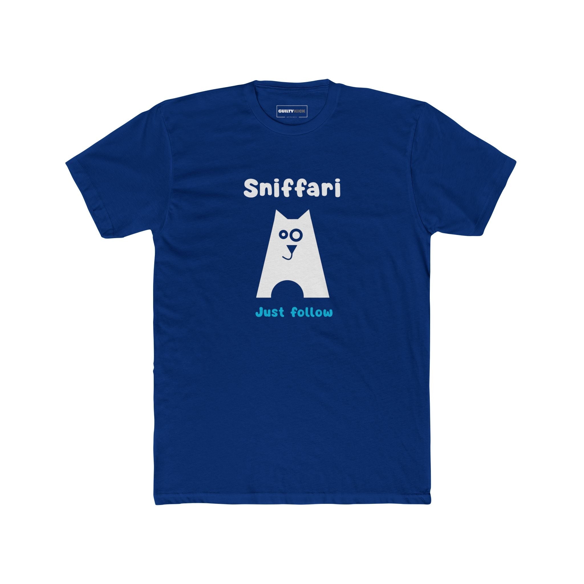 Sniffari Minimalist Dog T-Shirt, Mid - Century Modern Just Follow Geometric Graphic Tee - Guilty Kick Apparel