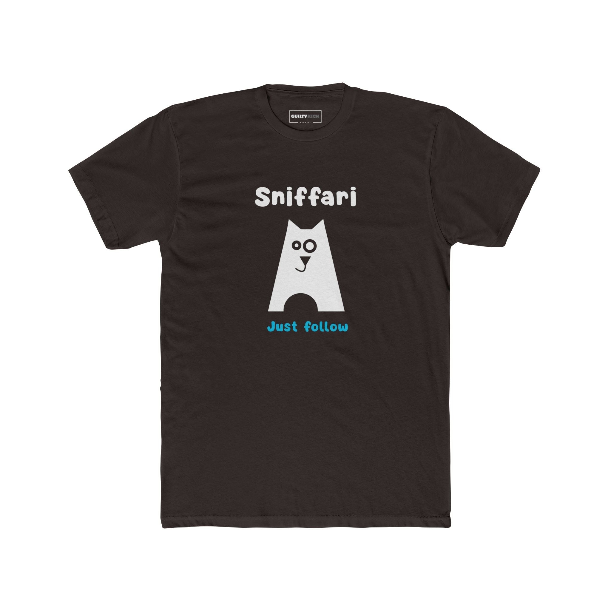 Sniffari Minimalist Dog T-Shirt, Mid - Century Modern Just Follow Geometric Graphic Tee - Guilty Kick Apparel