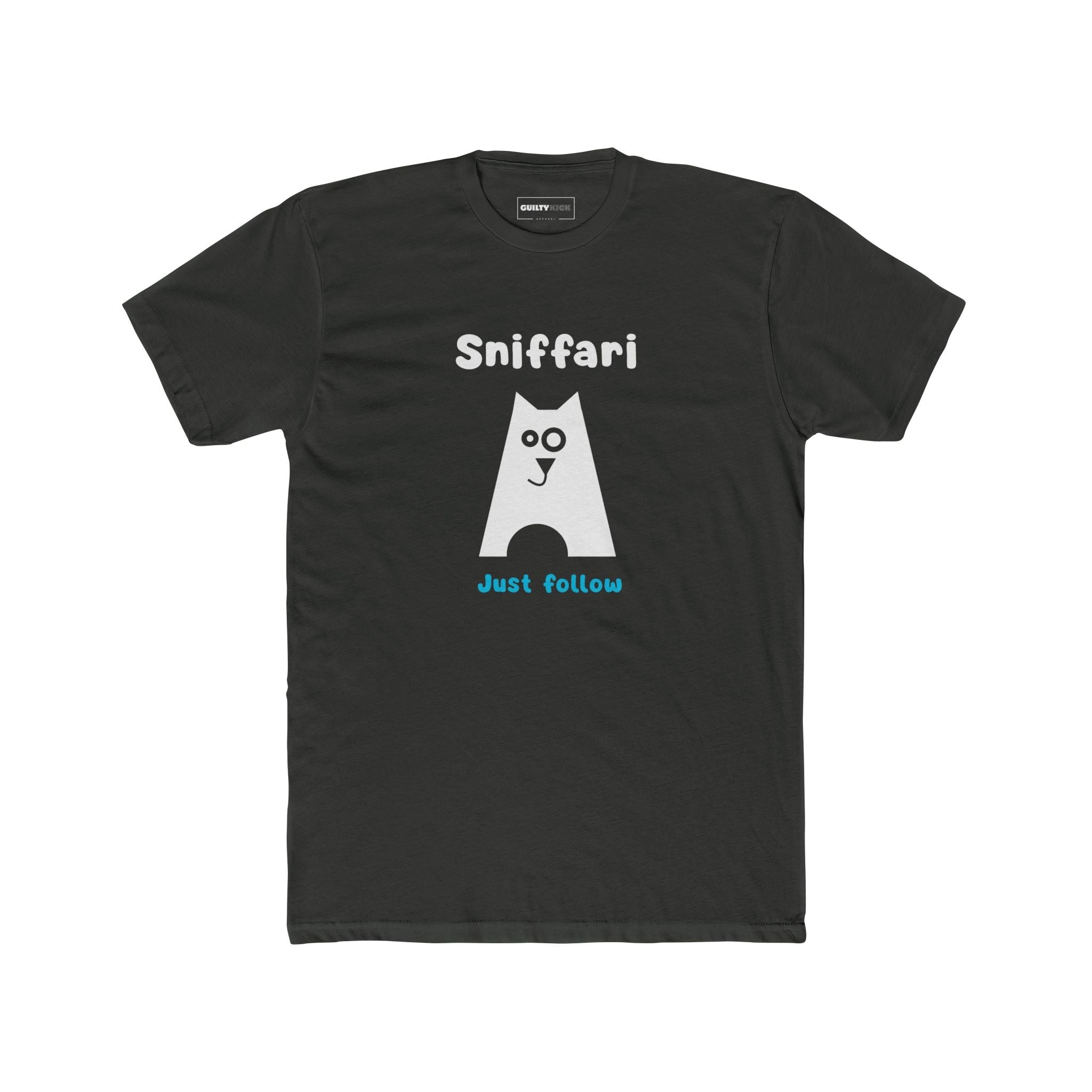 Sniffari Minimalist Dog T-Shirt, Mid - Century Modern Just Follow Geometric Graphic Tee - Guilty Kick Apparel