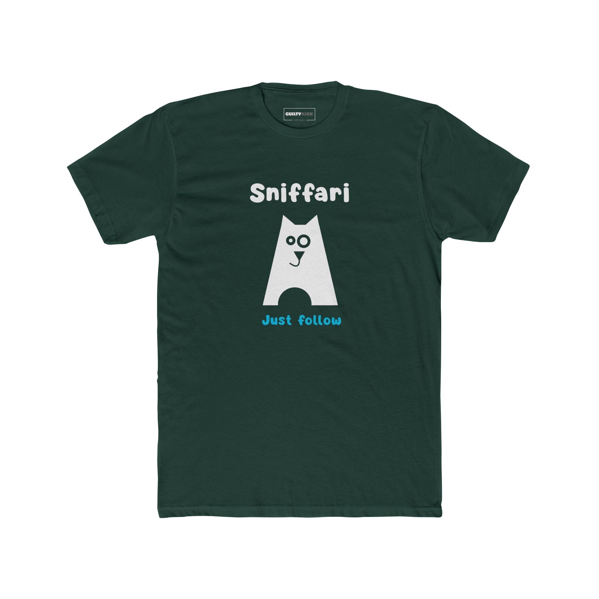 Sniffari Minimalist Dog T-Shirt, Mid - Century Modern Just Follow Geometric Graphic Tee - Guilty Kick Apparel