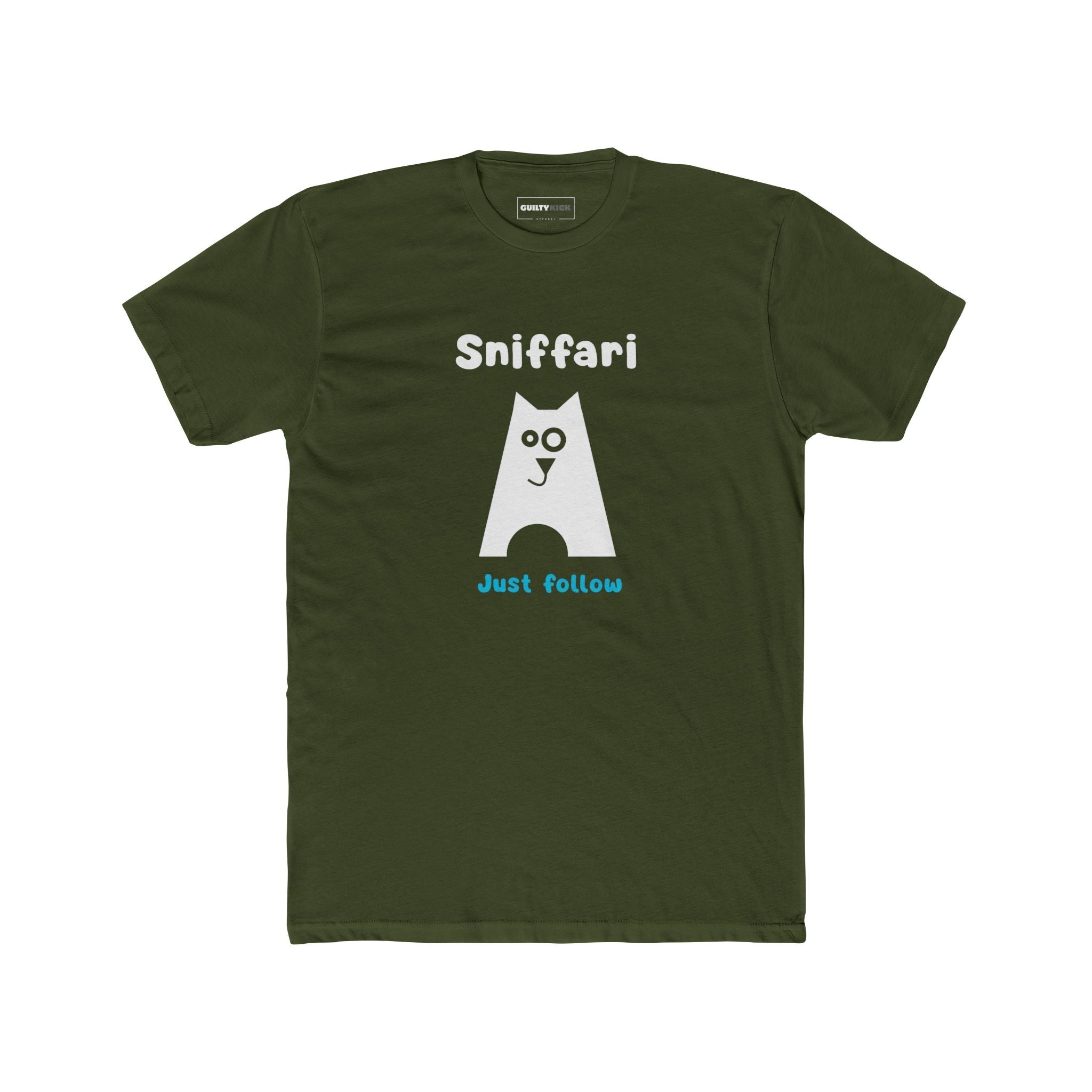 Sniffari Minimalist Dog T-Shirt, Mid - Century Modern Just Follow Geometric Graphic Tee - Guilty Kick Apparel