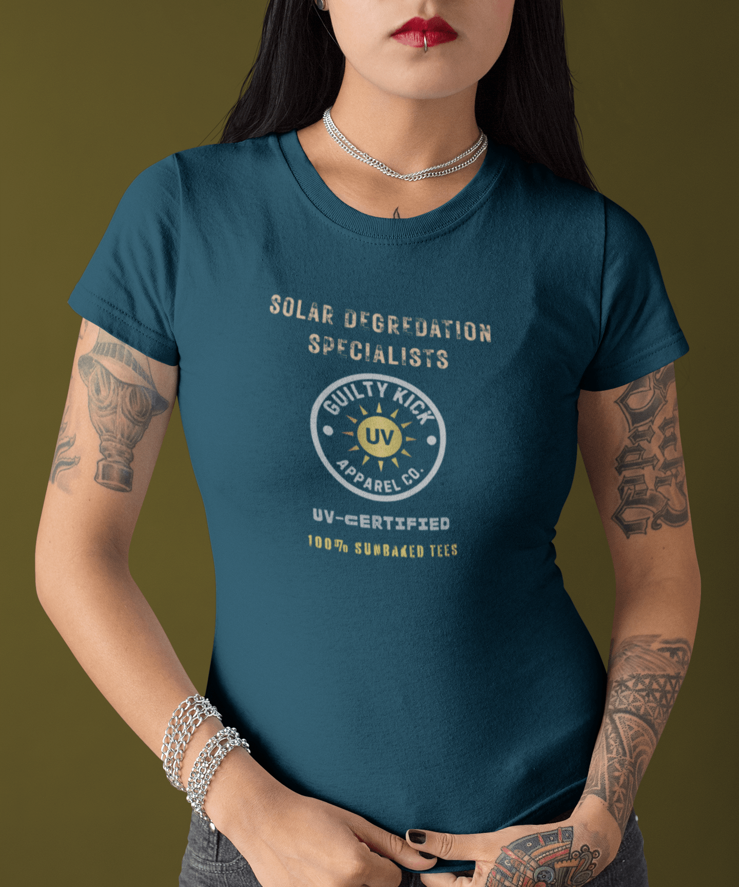 Solar Degradation Specialists T-Shirt Funny Sun Protection Satire Tee - Guilty Kick Apparel