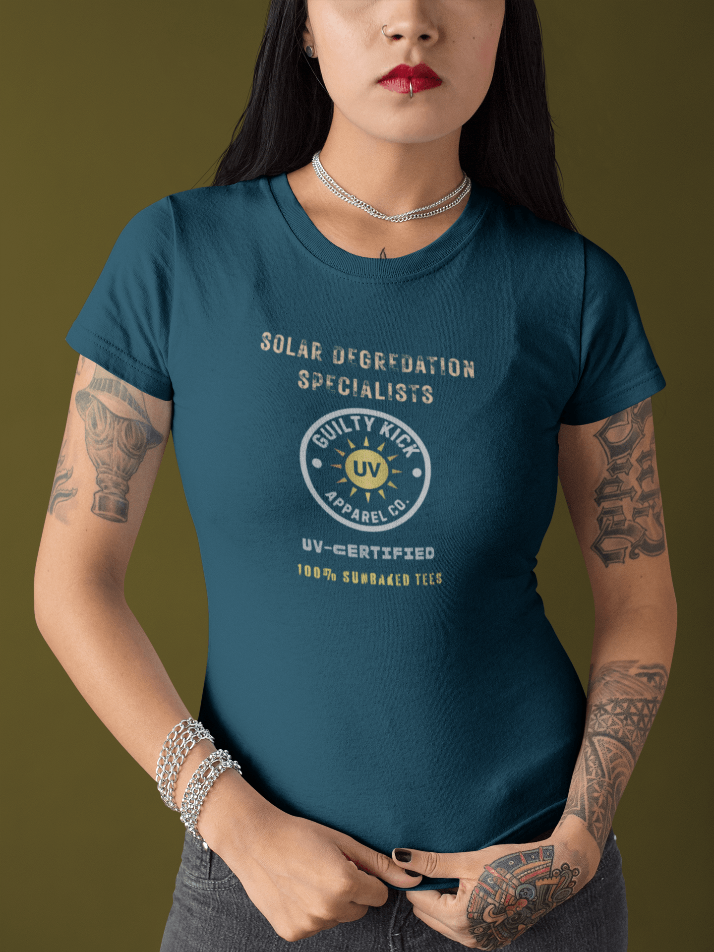 Solar Degradation Specialists T-Shirt Funny Sun Protection Satire Tee - Guilty Kick Apparel