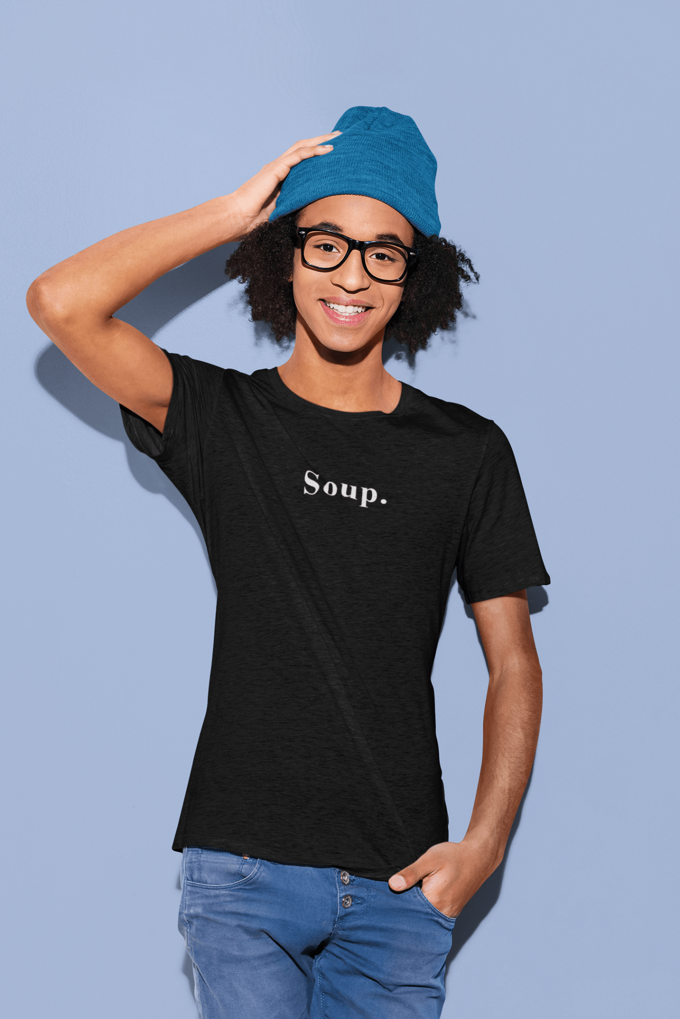 Soup. Minimalist Anti - Design Aesthetic Text T-Shirt, Ironic Meme Tee - Guilty Kick Apparel