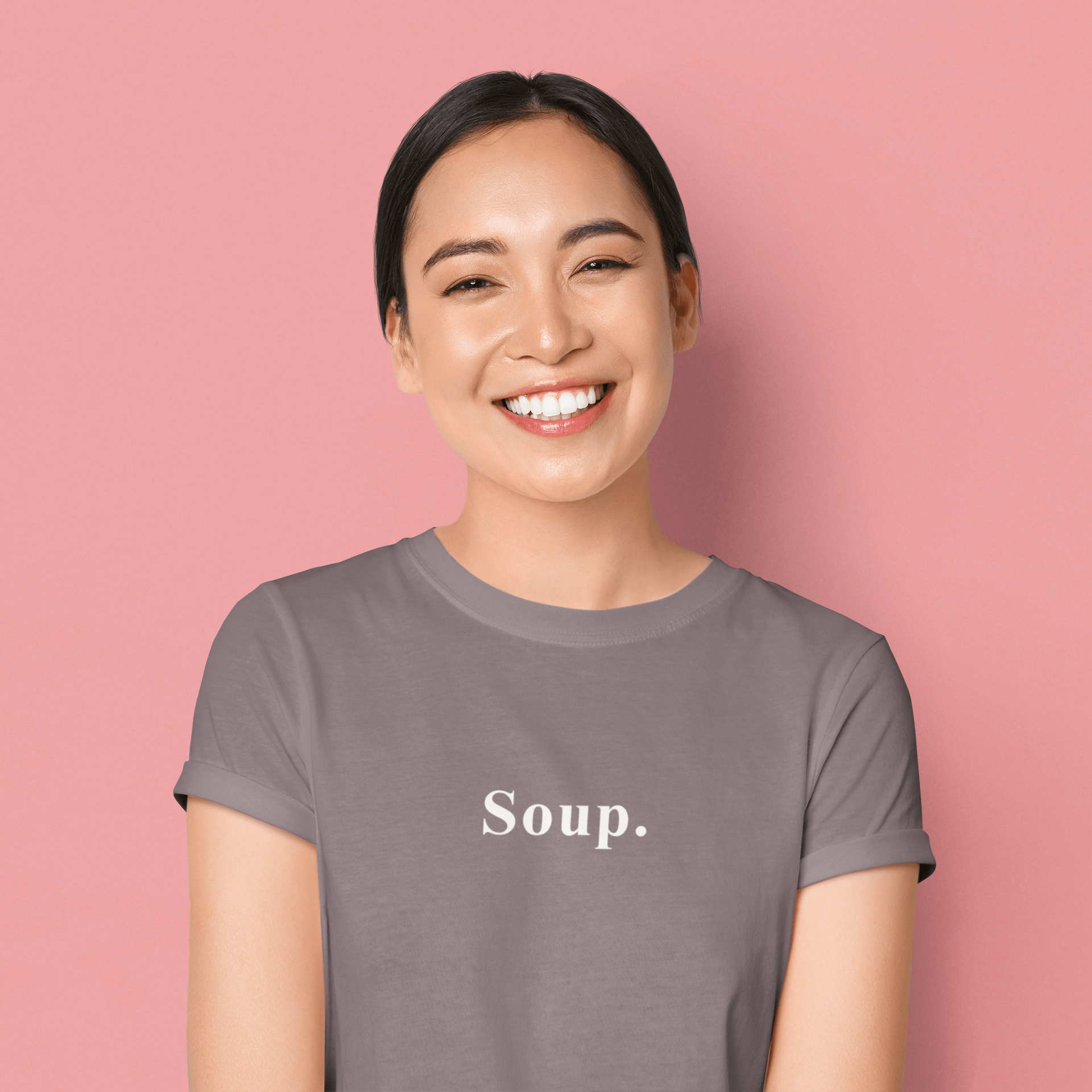 Soup. Minimalist Anti - Design Aesthetic Text T-Shirt, Ironic Meme Tee - Guilty Kick Apparel