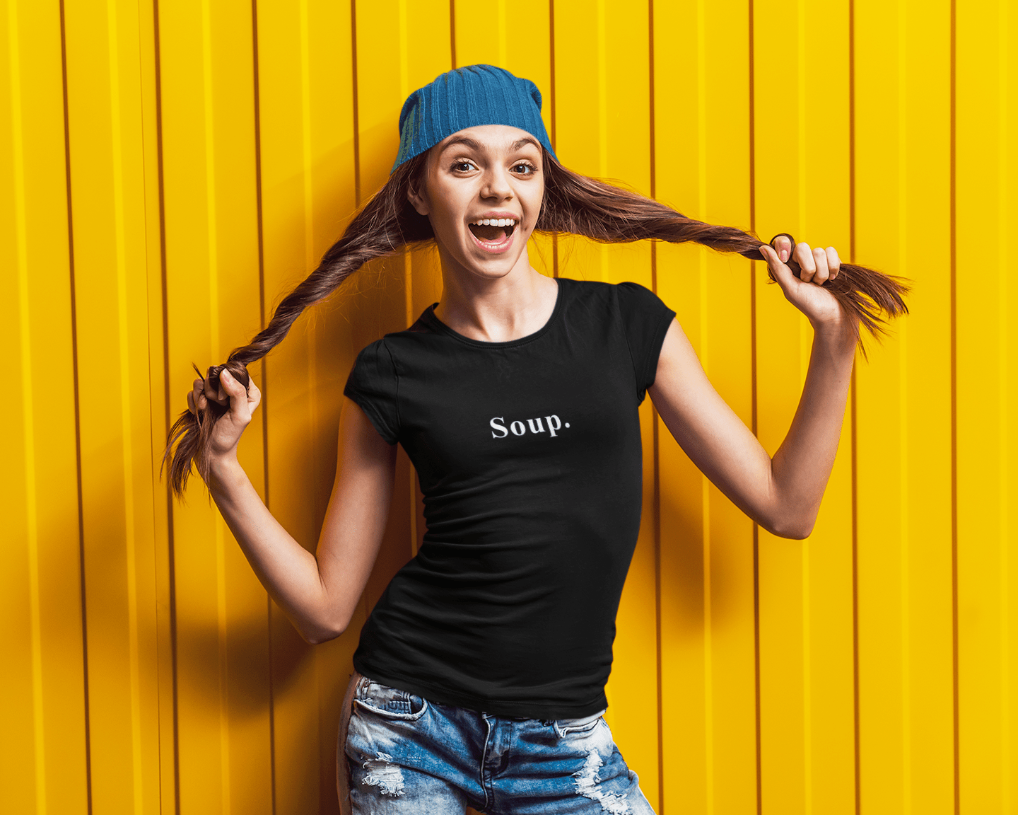 Soup. Minimalist Anti - Design Aesthetic Text T-Shirt, Ironic Meme Tee - Guilty Kick Apparel