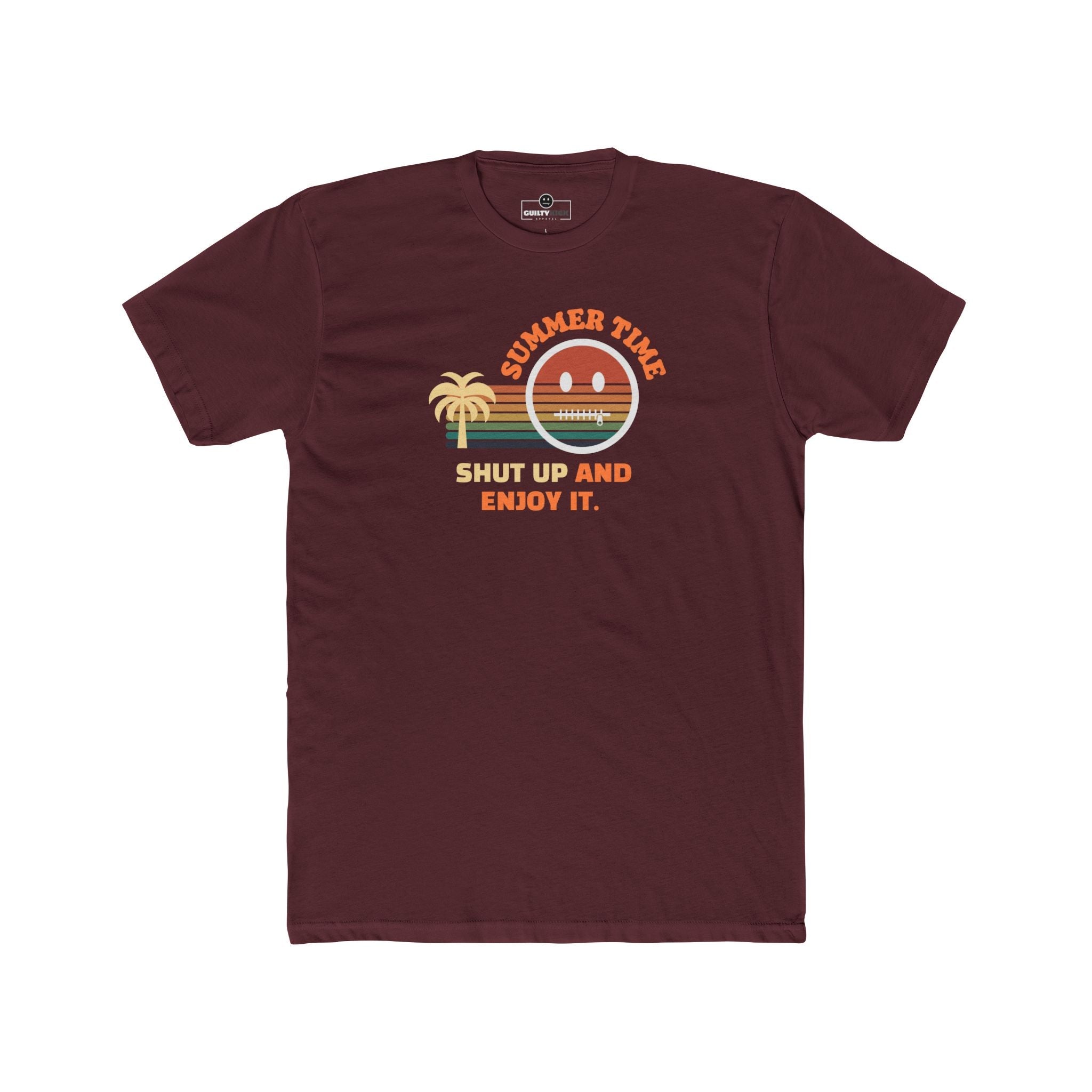 Summer Time Shut Up And Enjoy It T-Shirt Retro 70s Sunset Funny Sarcastic Beach Tee - Guilty Kick Apparel