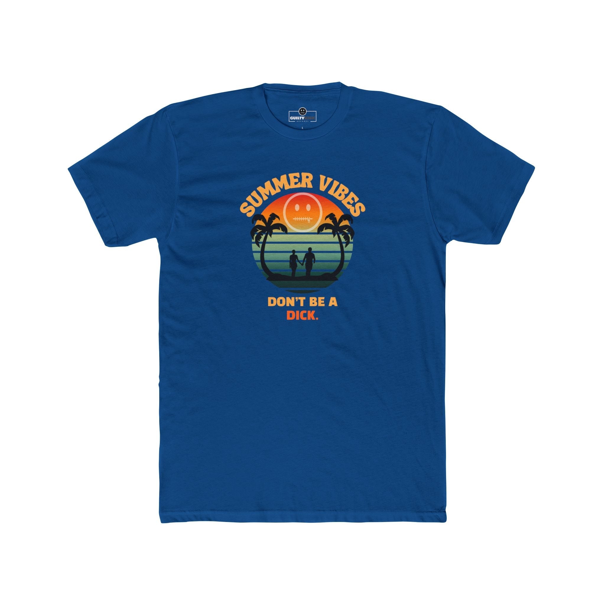 Summer Vibes Don't Be A Dick T-Shirt Retro 70s Sunset Funny Sarcastic Beach Tee - Guilty Kick Apparel