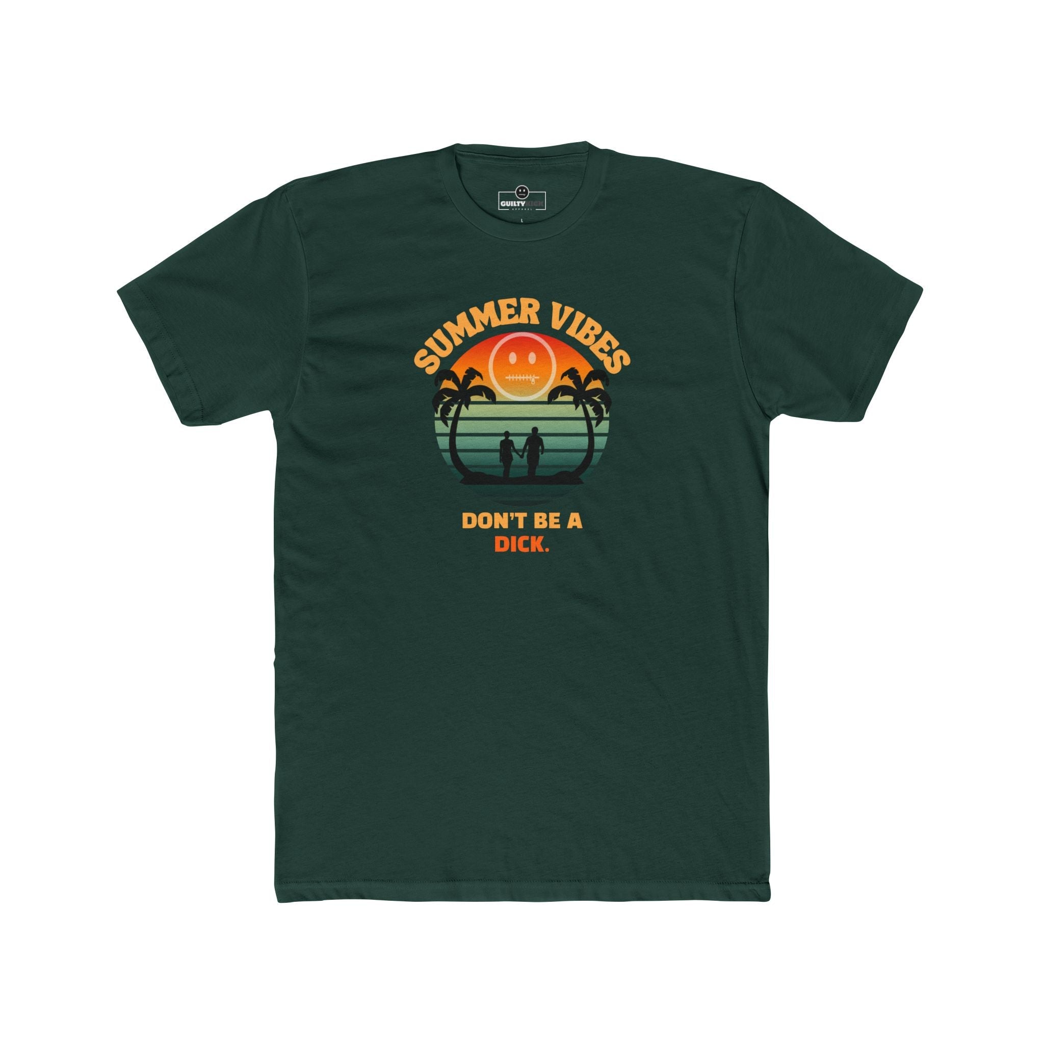 Summer Vibes Don't Be A Dick T-Shirt Retro 70s Sunset Funny Sarcastic Beach Tee - Guilty Kick Apparel