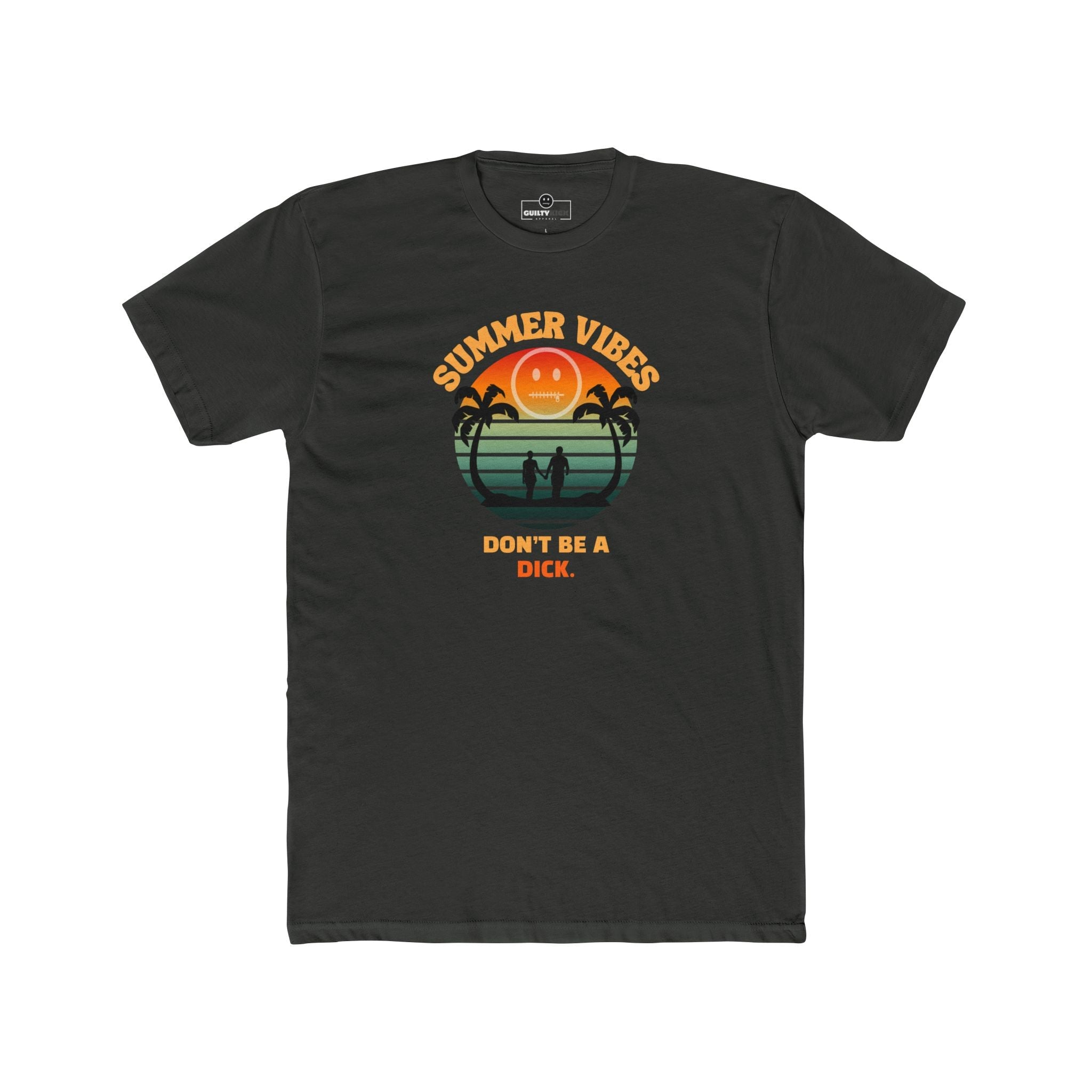 Summer Vibes Don't Be A Dick T-Shirt Retro 70s Sunset Funny Sarcastic Beach Tee - Guilty Kick Apparel
