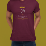 Shhh I Wear Socks To Bed Funny Graphic T-Shirt Guilty Kick Confessions Collection