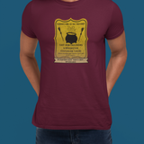 Bloodcraft & Sons Cauldron and Broomstick Tuning T-Shirt | Vintage Salem Witch Garage Parody Shirt, Funny Dark Humor Halloween Graphic Tee