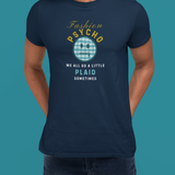 Fashion Psycho Plaid Graphic T-Shirt | Funny Halloween Movie Parody Horror Tee