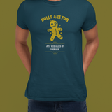 Dolls Are Fun Voodoo Doll Graphic Tee. Funny Sarcastic Dark Humor Halloween Shirt