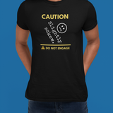 Caution Slightly Askew Tee | Do Not Engage Satirical Graphic T-Shirt