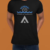 Beware of Triangles Retro Graphic T-Shirt Satirical Shhhh Smiley Tee