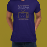 Distressed, Vintage Technical Difficulties Retro TV Graphic Tee, Funny Satire T-Shirt