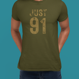 Just 91 Vintage Graphic T-Shirt Funny 1991 Birth Year Retro Tee
