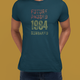 Future Paused 1984 Vintage T-Shirt Retro Dystopian Satire Graphic Tee