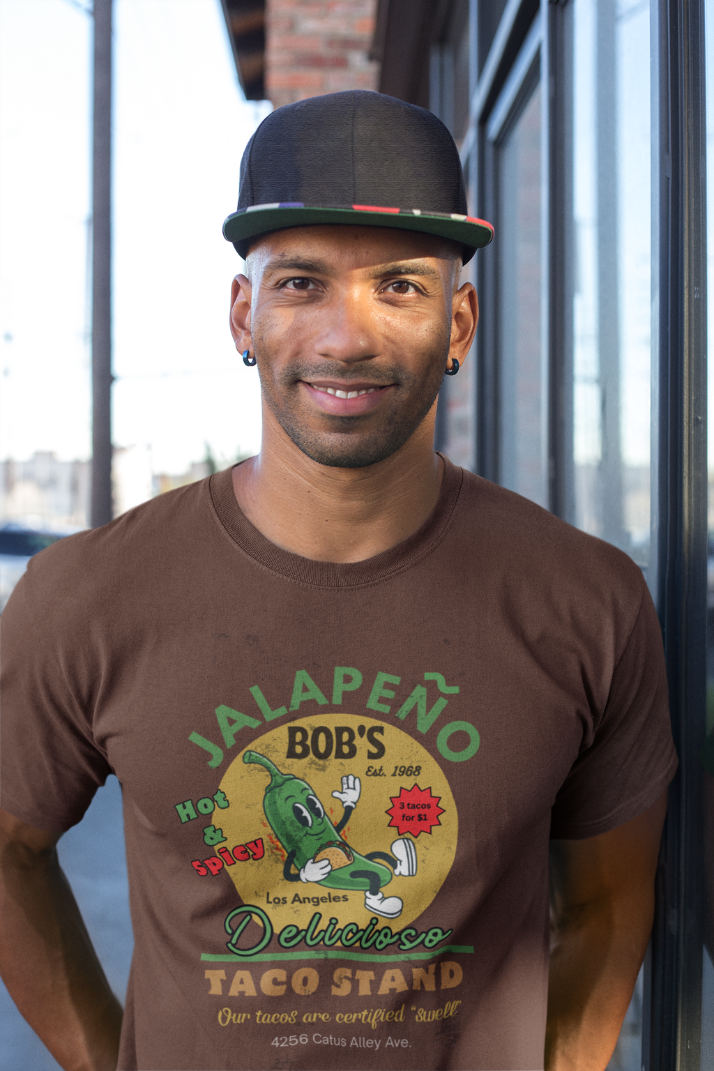 Vintage Jalapeno Bob's Taco Stand Unisex Cotton Crew Tee