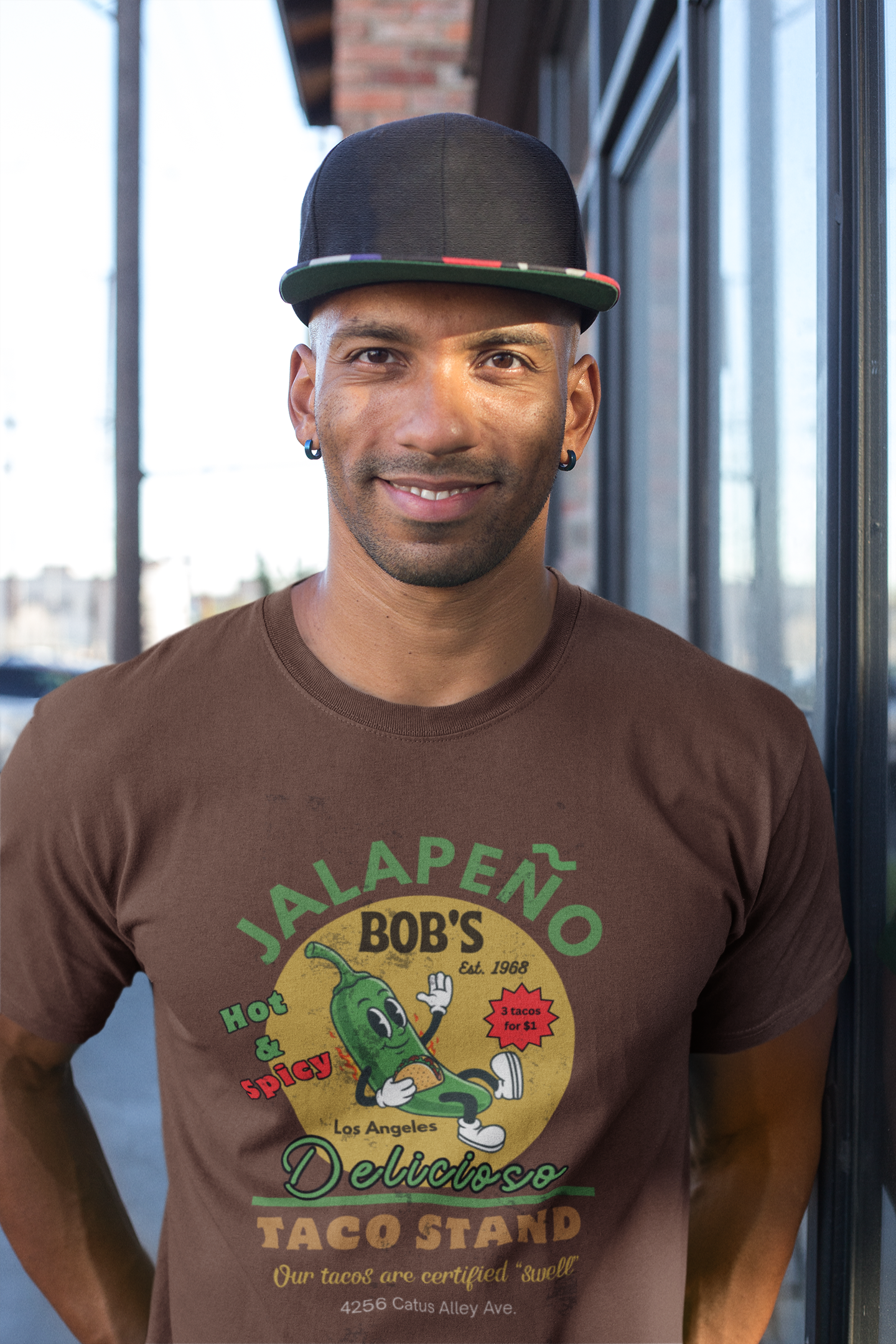 Vintage Jalapeno Bob's Taco Stand Unisex Cotton Crew Tee