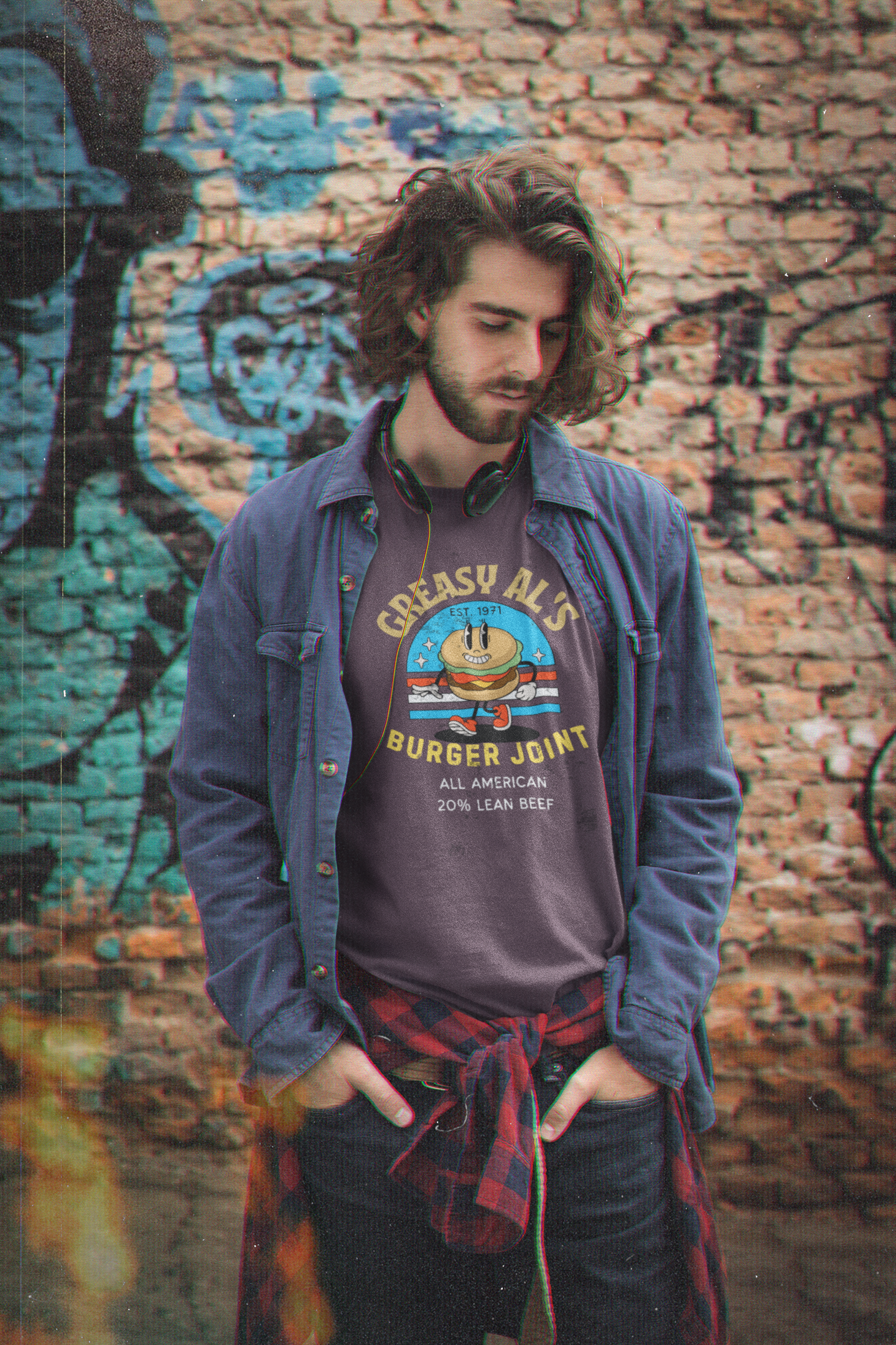 Vintage Greasy Al's Burger Joint Unisex Cotton Crew Tee