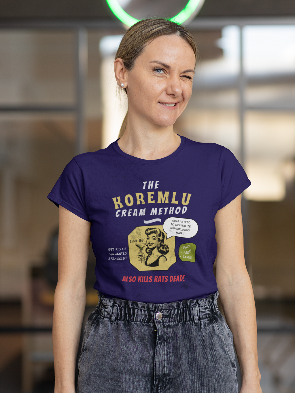 Koremlu Cream: A Vintage Parody T-Shirt of a 1930s Beauty Nightmare