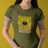 Bloodcraft & Sons Cauldron and Broomstick Tuning T-Shirt | Vintage Salem Witch Garage Parody Shirt, Funny Dark Humor Halloween Graphic Tee