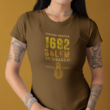 Salem 1692 Vintage Puritan Sunbaked T-Shirt | Sarcastic Witch Trials Parody Graphic Tee, Funny Dark Humor Noose Halloween Shirt