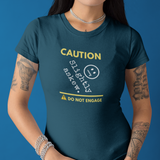Caution Slightly Askew Tee | Do Not Engage Satirical Graphic T-Shirt