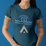 Beware of Triangles Retro Graphic T-Shirt Satirical Shhhh Smiley Tee