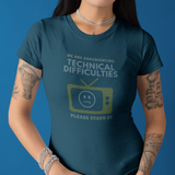 Distressed, Vintage Technical Difficulties Retro TV Graphic Tee, Funny Satire T-Shirt