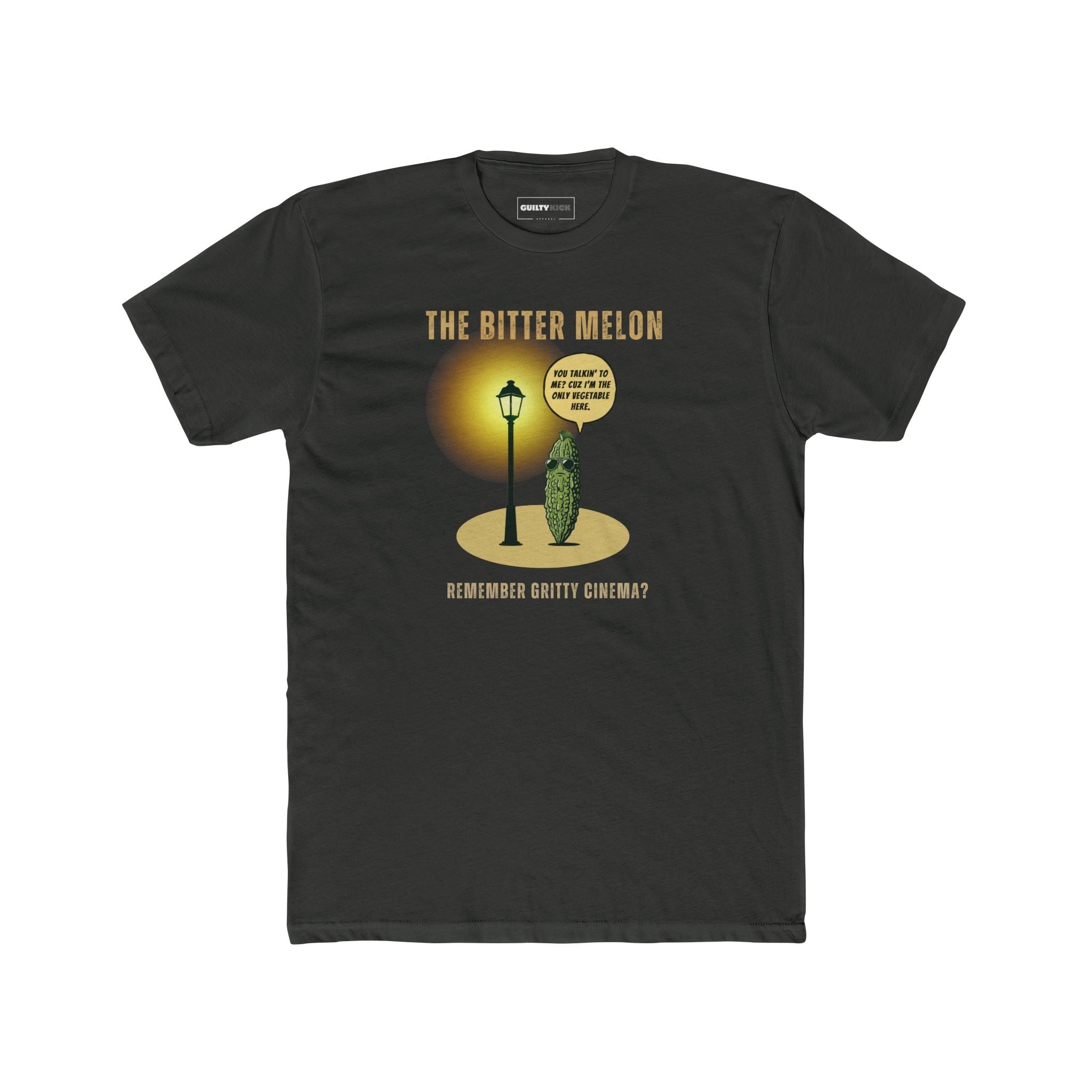 The Bitter Melon T-Shirt | Gritty Cinema Parody | Funny Taxi Driver Movie Tee - Guilty Kick Apparel