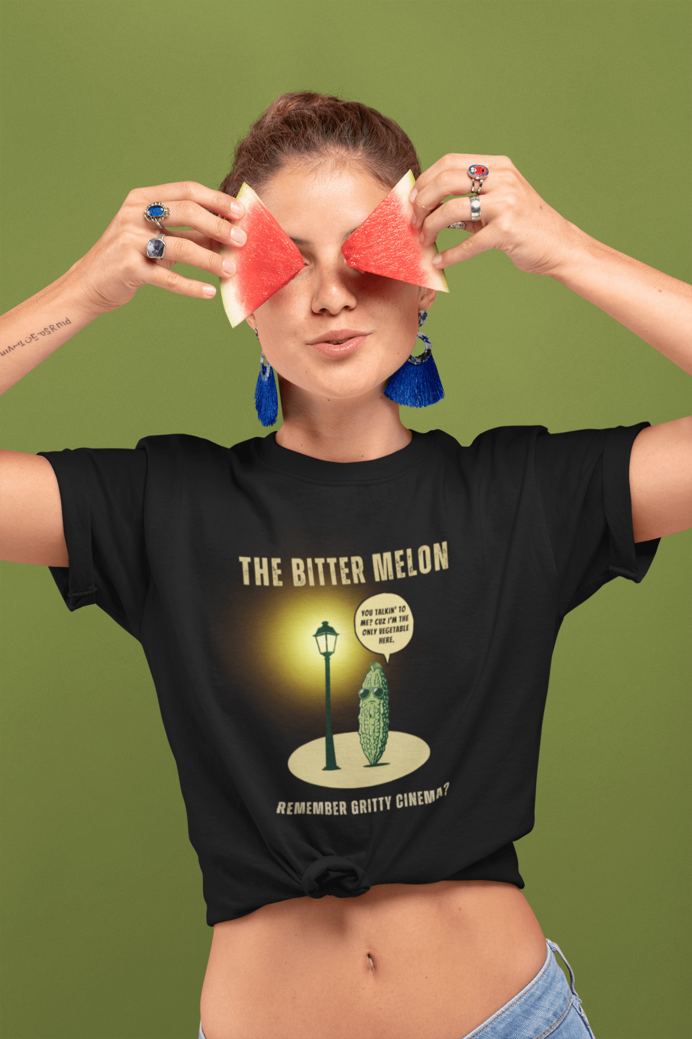 The Bitter Melon T-Shirt | Gritty Cinema Parody | Funny Taxi Driver Movie Tee - Guilty Kick Apparel